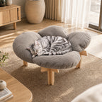 Wooden Elevated Cat Bed with Fluffy Cushion, Raised Pet Sofa Lounge Chair for Indoor Cats & Small Puppies