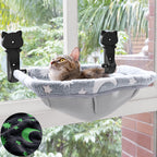 Cat Window Perch, Cordless Foldable Glow in The Dark Cat Hammock with Metal Frame, Star Pattern Window Bed for Indoor Cats