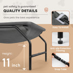 Large Square Cat Hammock Bed, Free-Standing Detachable Pet Bed, Easy Assembly Indoor Outdoor - Gray