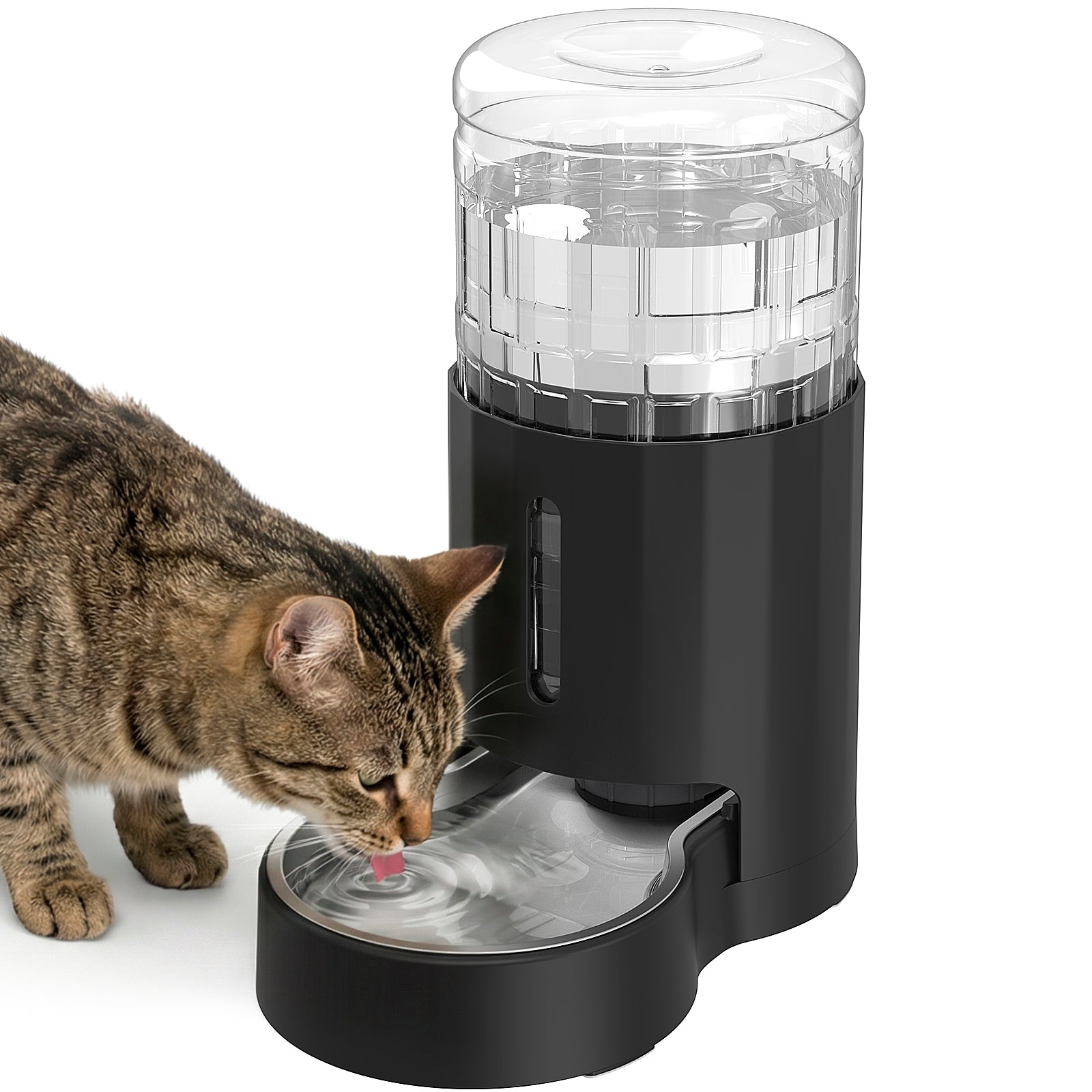 Automatic Gravity Cat Water Dispenser with Stainless Steel Bowl, Large Capacity Pet Water Feeder for Cats & Small Medium Dogs, Easy to Clean