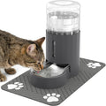 Automatic Gravity Cat Water Dispenser with Stainless Steel Bowl, Large Capacity Pet Water Feeder for Cats & Small Medium Dogs, Easy to Clean