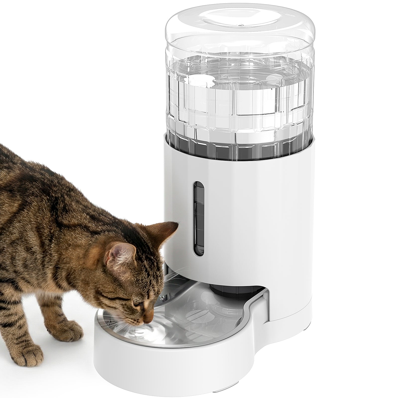 Automatic Gravity Cat Water Dispenser with Stainless Steel Bowl, Large Capacity Pet Water Feeder for Cats & Small Medium Dogs, Easy to Clean