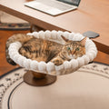 Cat Desk Bed, Rotatable Soft Cat Perch, Holds 40lb, White+One Clip