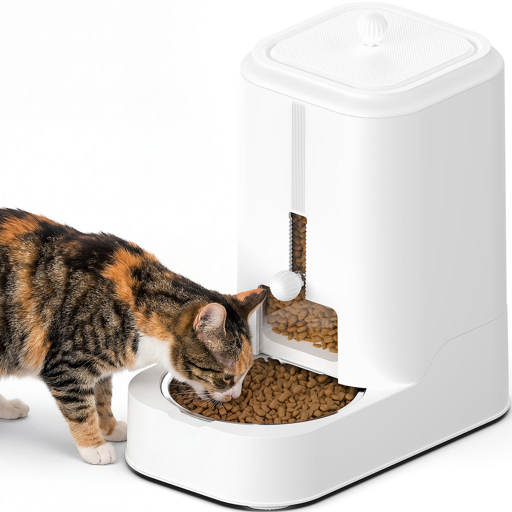 Automatic Pet Feeder, Adjustable Dry Food Dispenser for Cats & Dogs
