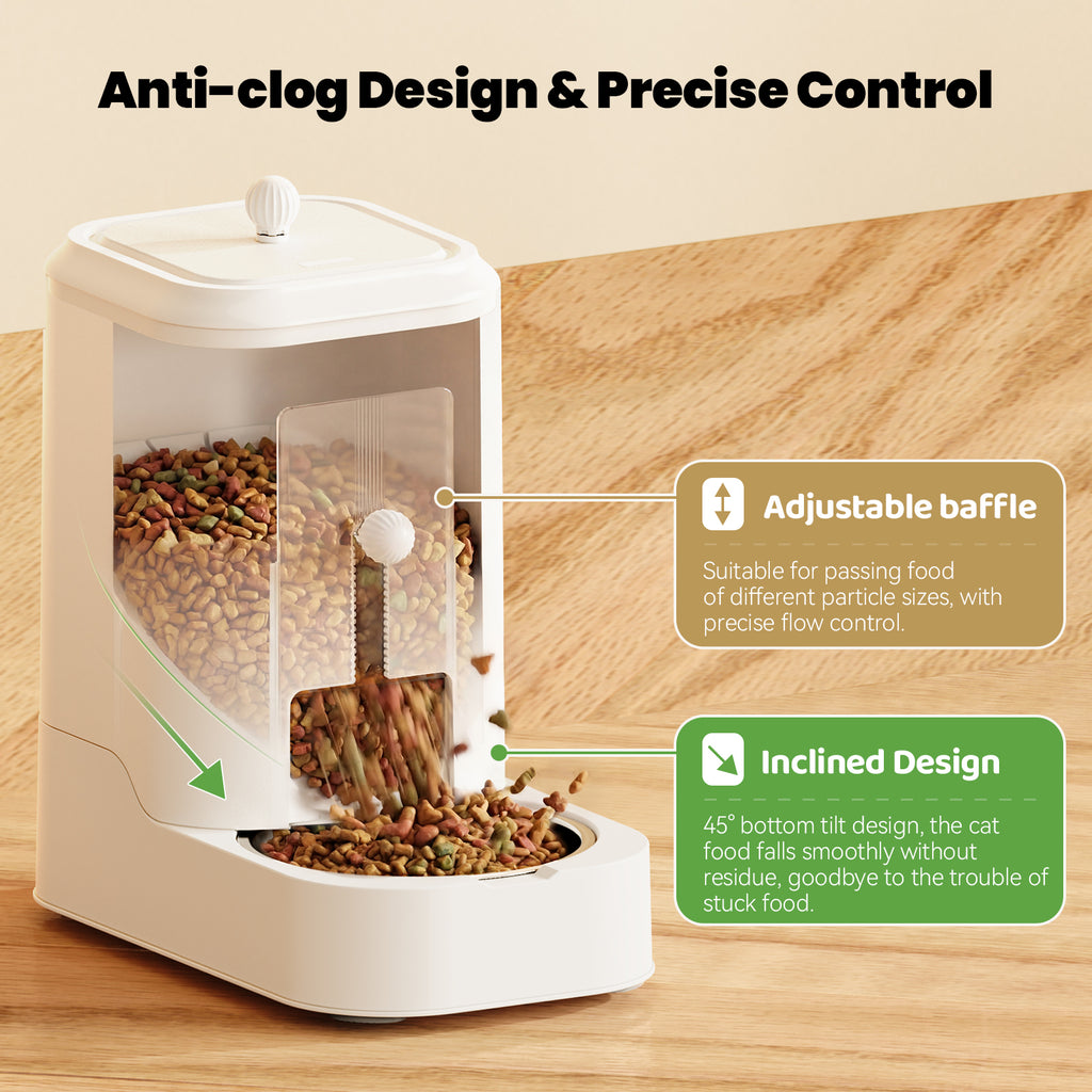 Automatic Pet Feeder, Adjustable Dry Food Dispenser for Cats & Dogs