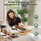 Cat Desk Bed, One-Click Fold Semi-Circular Mesh Cover Material Cat Hammock Holds Up to 40lbs