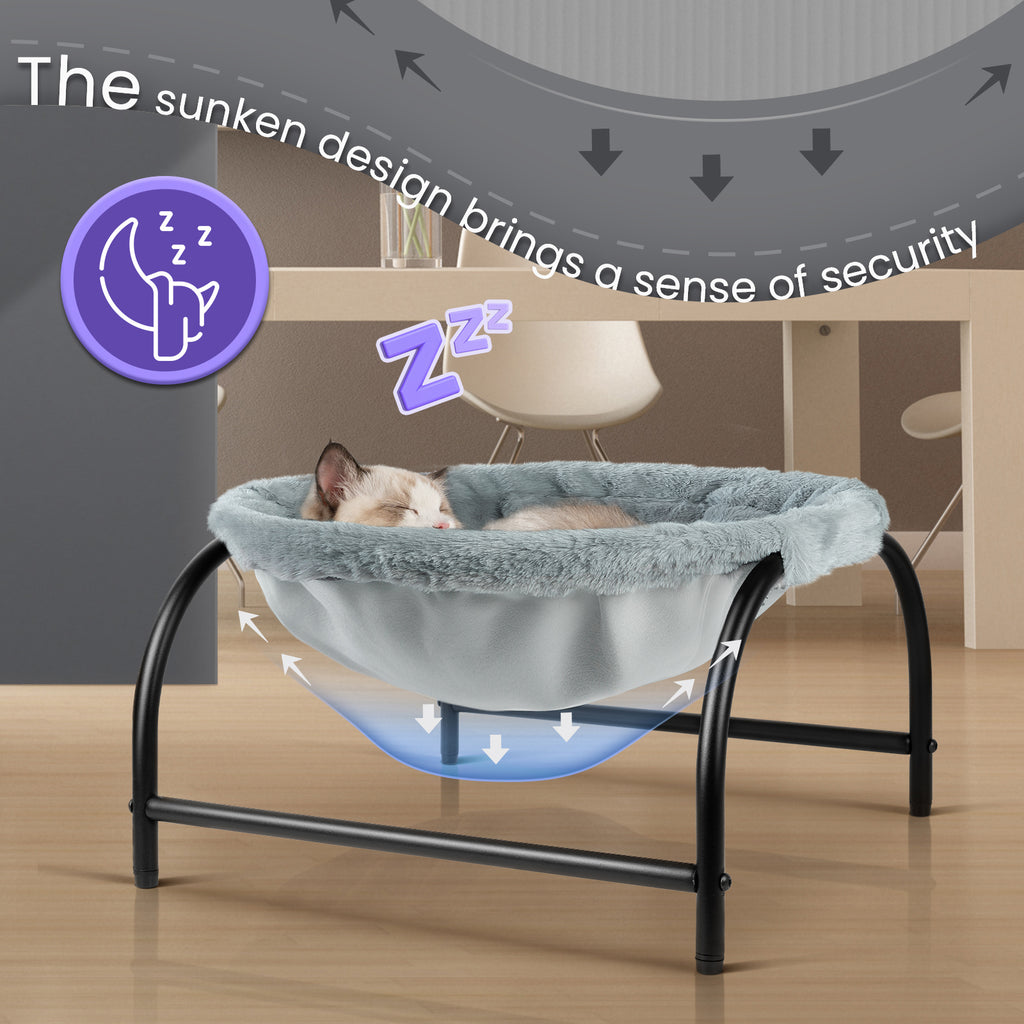 Teddy Velvet Pet Bed, Removable Washable Cover, Indoor & Outdoor, Moisture Cold Isolation for Small Cats Medium Dogs