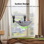 Cat Window Perch, Cordless Foldable Glow in The Dark Cat Hammock with Metal Frame, Star Pattern Window Bed for Indoor Cats