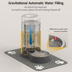 Automatic Gravity Cat Water Dispenser with Stainless Steel Bowl, Large Capacity Pet Water Feeder for Cats & Small Medium Dogs, Easy to Clean