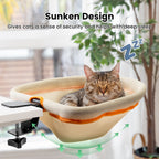 Cat Desk Bed, One-Click Fold Semi-Circular Mesh Cover Material Cat Hammock Holds Up to 40lbs