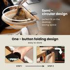 Cat Desk Bed, One-Click Fold Semi-Circular Mesh Cover Material Cat Hammock Holds Up to 40lbs