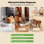3L Automatic Cat & Dog Water Dispenser, Adjustable Flow Auto Pet Water Fountain