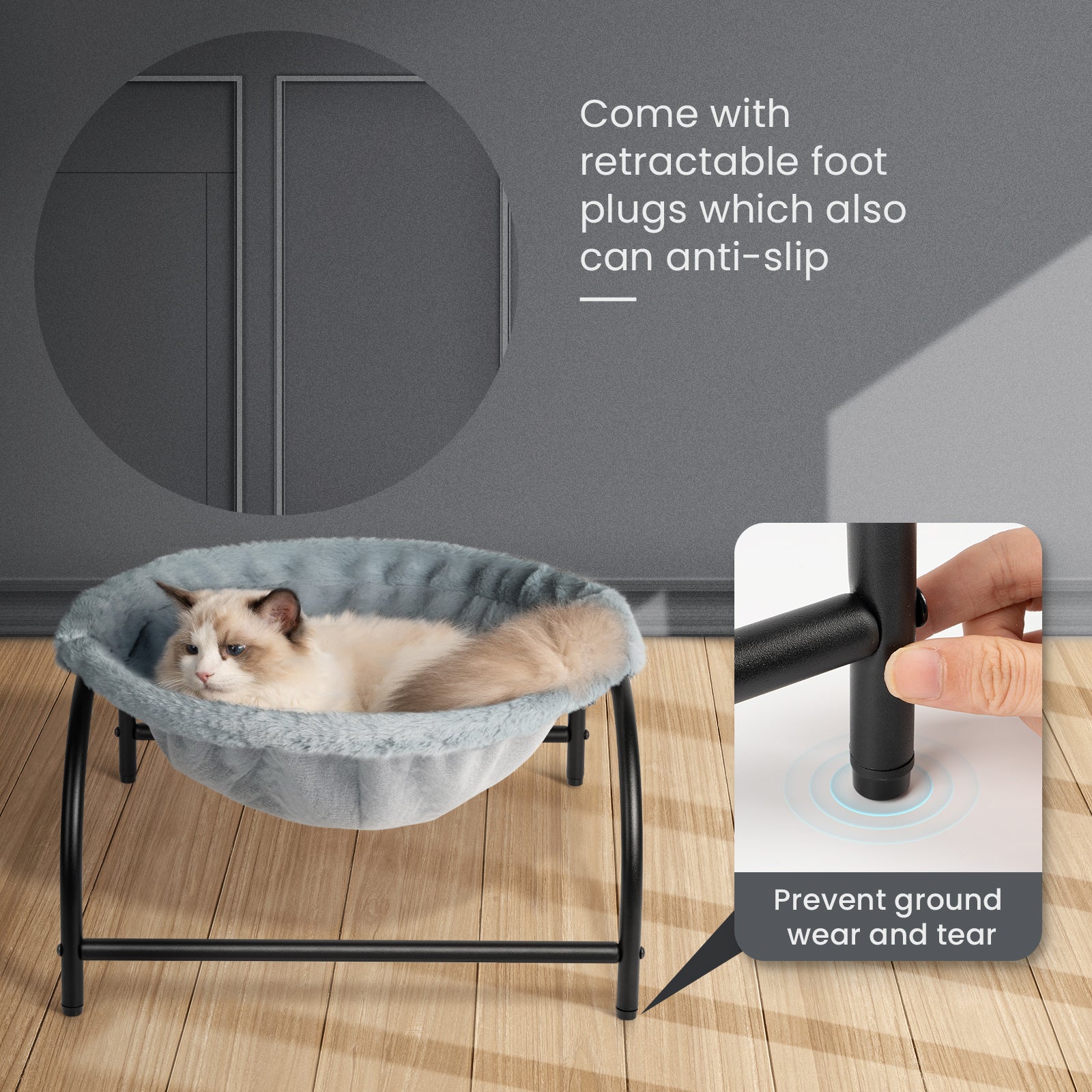 Teddy Velvet Pet Bed, Removable Washable Cover, Indoor & Outdoor, Moisture Cold Isolation for Small Cats Medium Dogs