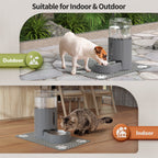 Automatic Gravity Cat Water Dispenser with Stainless Steel Bowl, Large Capacity Pet Water Feeder for Cats & Small Medium Dogs, Easy to Clean
