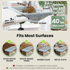 Desk Cat Bed with Foldable Sunken Square Design, Cozy Faux Rabbit Fur Cat Perch, Sturdy Frame Supports 33lb for Office Work & Gaming