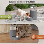 Automatic Gravity Cat Water Dispenser with Stainless Steel Bowl, Large Capacity Pet Water Feeder for Cats & Small Medium Dogs, Easy to Clean