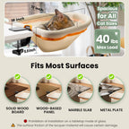 Cat Desk Bed, One-Click Fold Semi-Circular Mesh Cover Material Cat Hammock Holds Up to 40lbs
