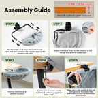 Space Saving Cat Bed for Desk - Folding, Sunken Design & Space-Saving Semi-Circular Cat Bed