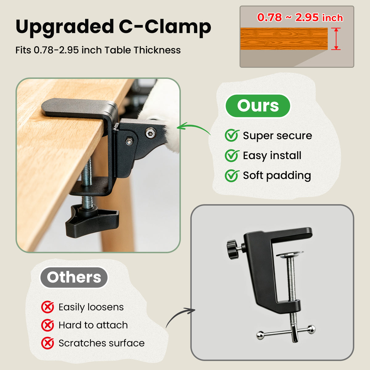 Cat Desk Bed, One-Click Folding, Holds 40lb, White+Two Clips