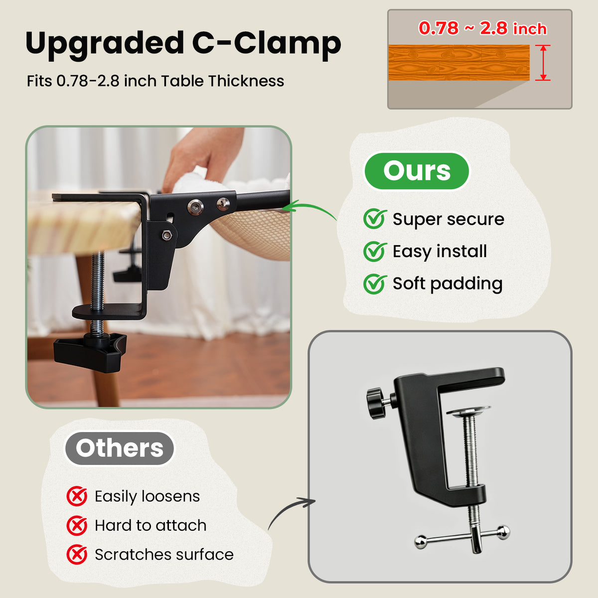Cat Desk Bed, One-Click Fold, Holds Up to 40lb, White+2 Clips