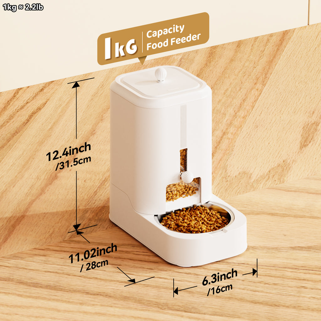 Automatic Pet Feeder, Adjustable Dry Food Dispenser for Cats & Dogs