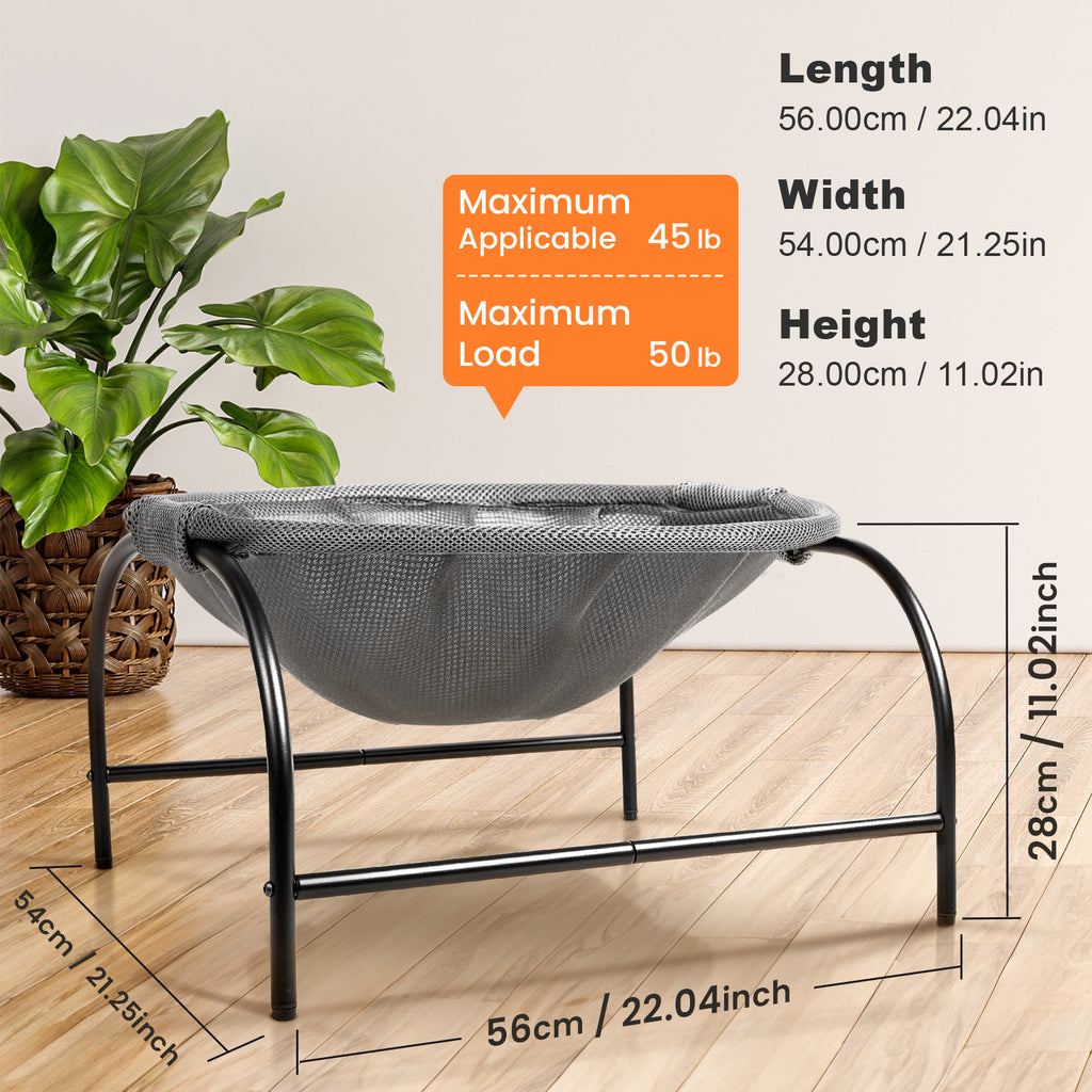 Large Cat Dog Hammock Bed, Freestanding Pet Sleeping Bed Detachable & Breathable, Fully Washable