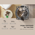 Large Cat Dog Hammock Bed, Freestanding Pet Sleeping Bed Detachable & Breathable, Fully Washable