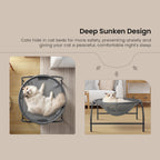 Large Cat Dog Hammock Bed, Freestanding Pet Sleeping Bed Detachable & Breathable, Fully Washable