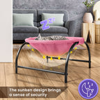 Elevated Cat Bed Hammock Whole Wash Stable & Breathable Easy Assembly Indoors Outdoors (Pink)