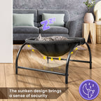 Elevated Cat Bed Hammock Whole Wash Stable & Breathable Easy Assembly Indoors Outdoors (Black)