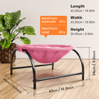 Elevated Cat Bed Hammock Whole Wash Stable & Breathable Easy Assembly Indoors Outdoors (Pink)