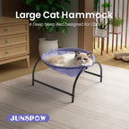 Elevated Cat Bed Hammock Whole Wash Stable & Breathable Easy Assembly Indoors Outdoors (Purple)