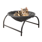 Elevated Cat Bed Hammock Whole Wash Stable & Breathable Easy Assembly Indoors Outdoors (Black)