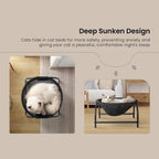 Elevated Cat Bed Hammock Whole Wash Stable & Breathable Easy Assembly Indoors Outdoors (Black)